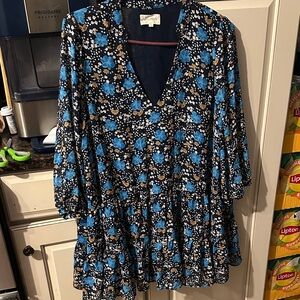 MELLODAY Blue and White Floral Mini Dress